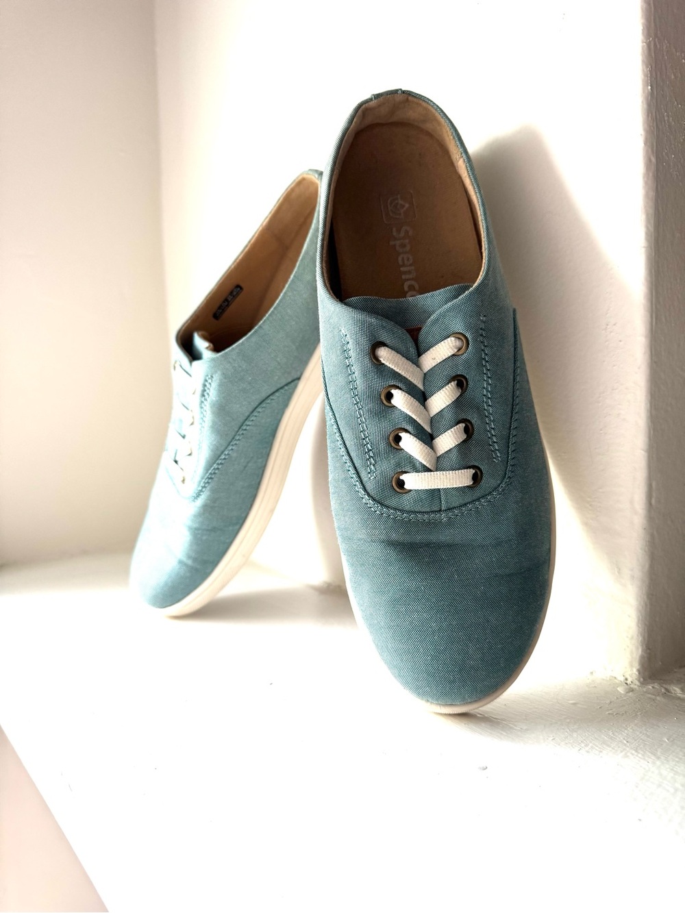 Women’s Spenco Slip on Sneaker in Light Teal